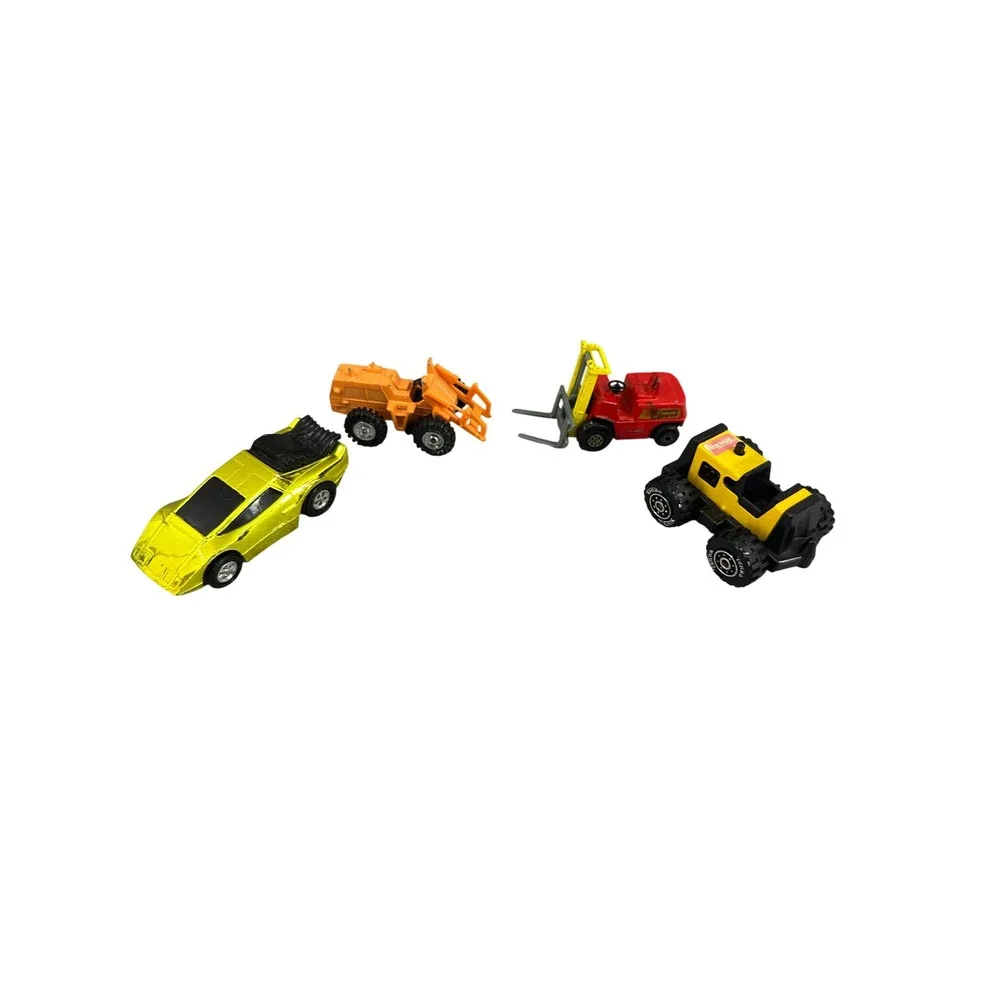 Lot of 4 Vintage Diecast Toy Tonka Mego Speed Burners Forklift Construction Cars